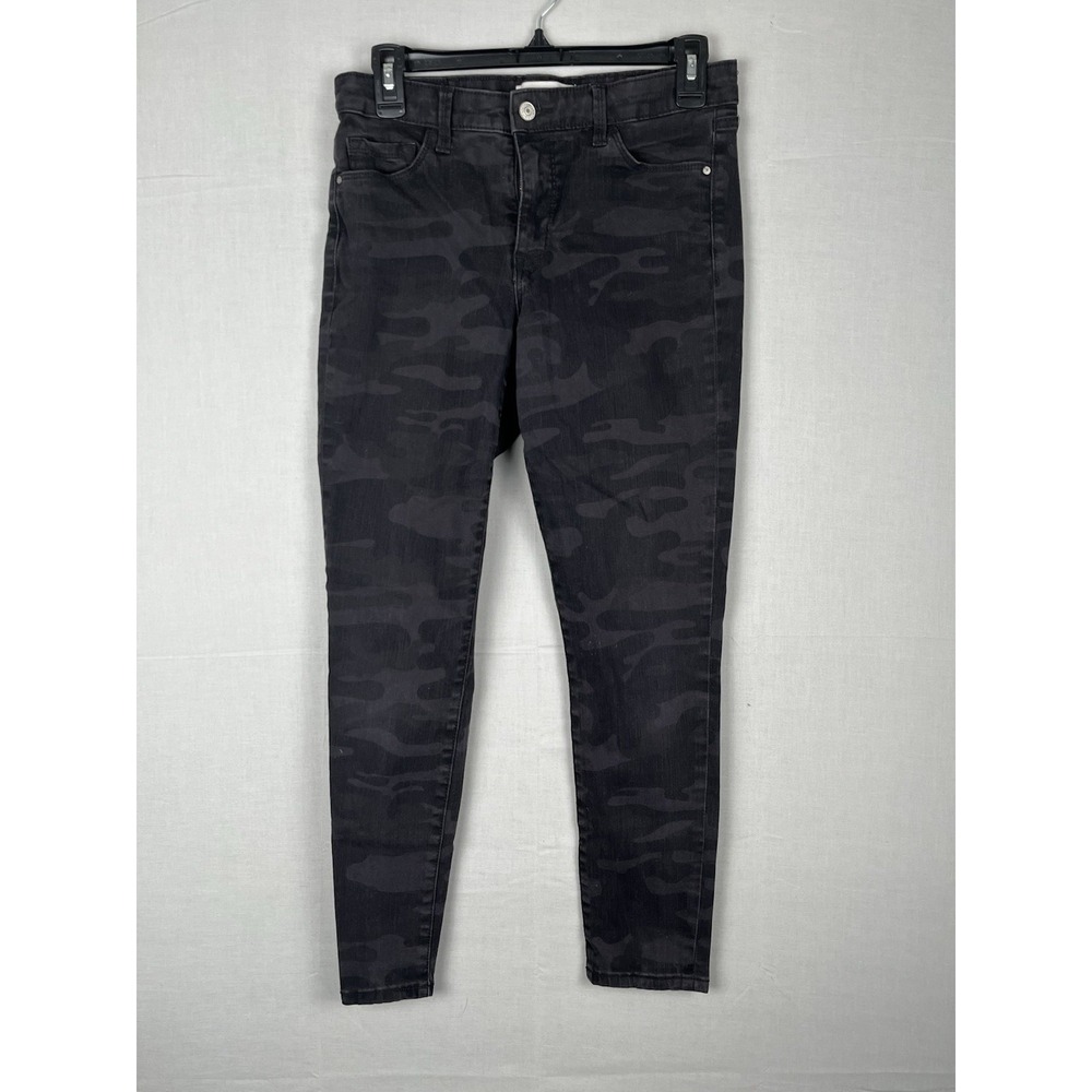Womens Jeans Size 6 Black Camo Skinny Ankle Stretch Denim Pants